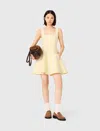 Maje Woman's Polyester Jacquard Knit Short Dress For Spring/summer In Yellow