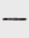 Maje Leather Belt With Chain Details