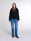 Maje Gipette Faux Fur Jacket In Black