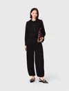 Maje Woman's Polyester Metallic Harem Trousers For Spring/summer In Black