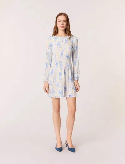 MAJE PATTERNED PLEATED DRESS