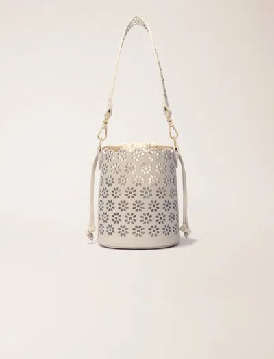 MAJE PERFORATED LEATHER BUCKET BAG