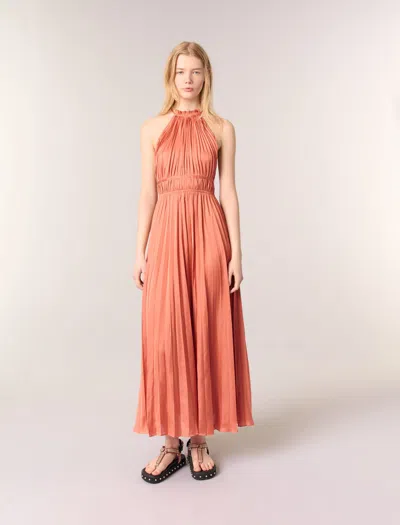 MAJE PLEATED MAXI DRESS
