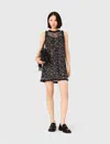 Maje Woman's Polyester Rhinestone Floral Dress For Spring/summer In Black