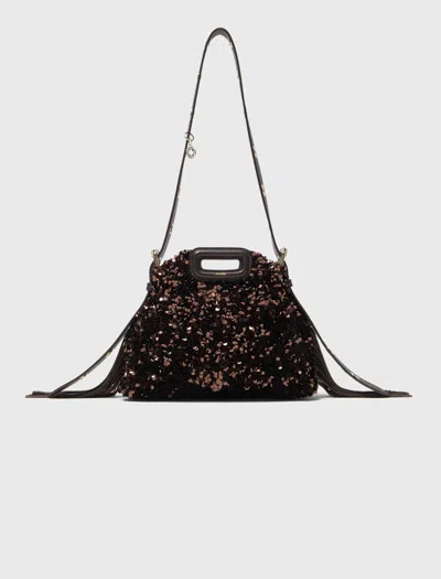 Maje Woman's Polyester Sequinned Miss M Mini Bag For Fall/winter In Brown