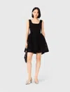 Maje Woman's Polyester Short Embroidered Basket Knit Dress For Spring/summer In Black