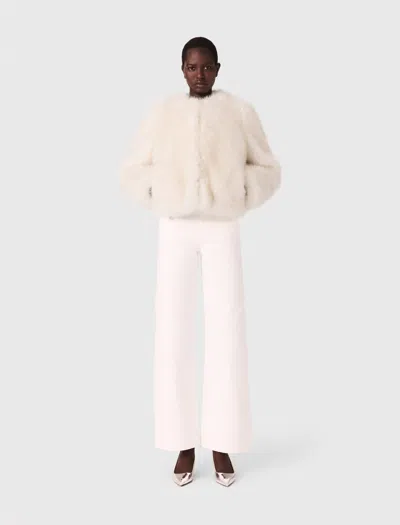 Maje Woman's Polyester Short Faux Fur Jacket For Fall/winter In Multi