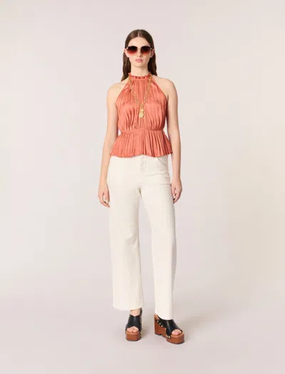 MAJE SLEEVELESS PLEATED TOP