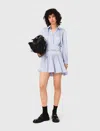 Maje Ribrilta Satinette Shirt Dress In Blue