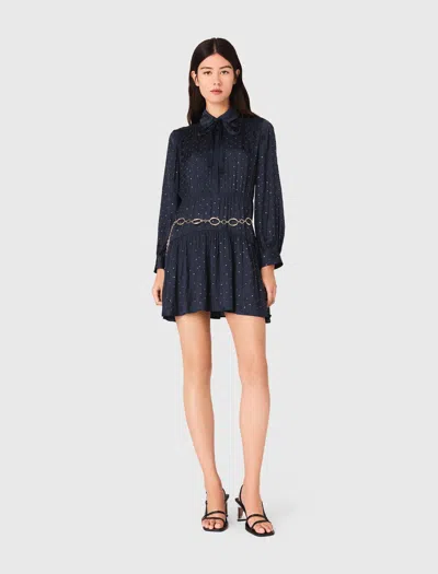 MAJE MAJE WOMAN'S POLYESTER STUDDED FLOWING SHIRT DRESS FOR FALL/WINTER