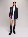Maje Woman's Polyester Suit Jacket For Spring/summer In Blue