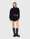 Maje Double-breasted Button-detail Shorts In Black