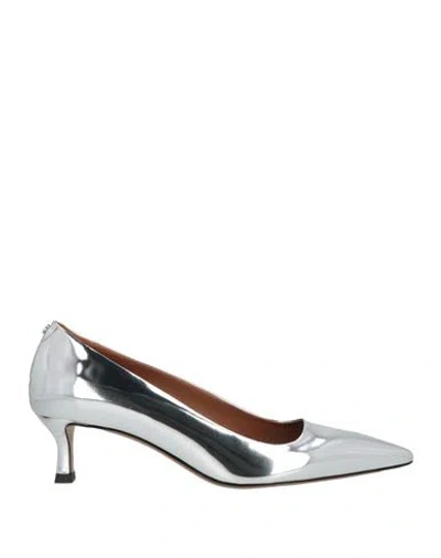 Maje Woman Pumps Silver Size 8 Leather