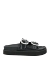 Maje Woman Sandals Black Size 6 Leather In Black