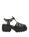 Maje Woman Sandals Black Size 8 Leather In Black