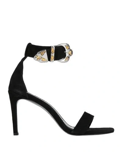 Maje Woman Sandals Black Size 8 Leather