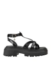 Maje Woman Sandals Black Size 8 Textile Fibers In Black