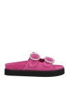 Maje Woman Sandals Fuchsia Size 10 Leather In Pink
