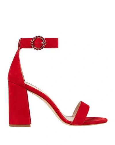 Maje Woman Sandals Red Size 6 Soft Leather