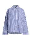 Maje Woman Shirt Blue Size 3 Cotton In Blue