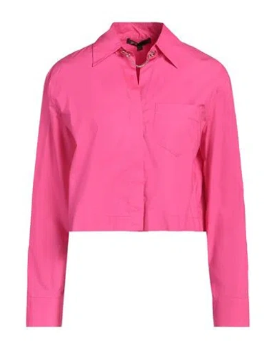 Maje Woman Shirt Fuchsia Size 3 Cotton In Pink