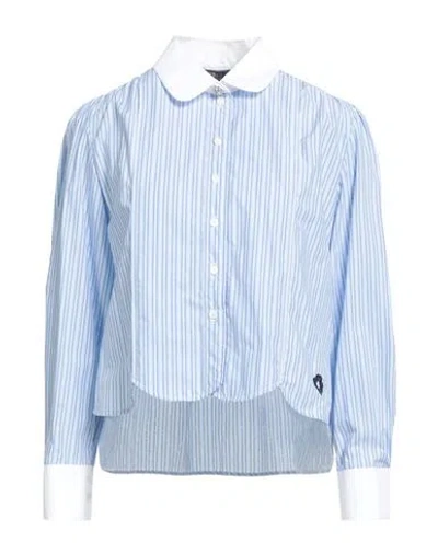 Maje Woman Shirt Light Blue Size 3 Organic Cotton