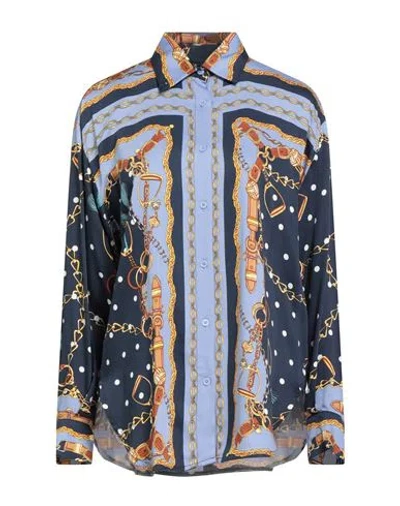 Maje Woman Shirt Light Blue Size 3 Viscose