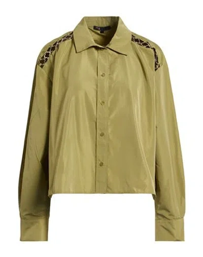 Maje Woman Shirt Military Green Size 3 Polyester