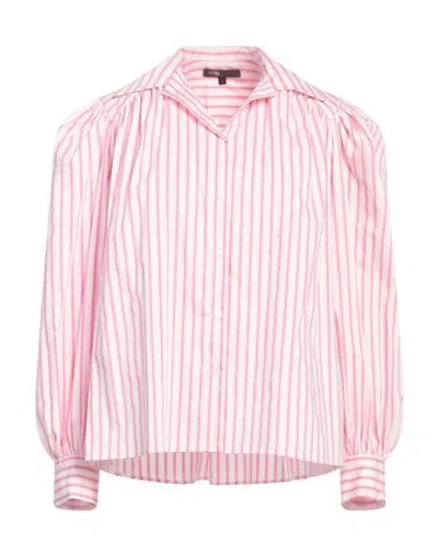 Maje Woman Shirt Pink Size 3 Cotton, Polyamide, Elastane