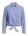 Maje Woman Shirt Sky Blue Size 3 Cotton In Blue