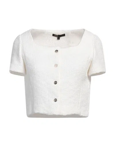 Maje Woman Shirt White Size 1 Cotton, Polyamide