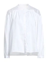 Maje Woman Shirt White Size 3 Cotton, Polyamide In White
