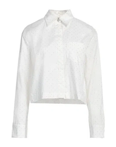 Maje Woman Shirt White Size 3 Cotton, Polyamide, Elastane