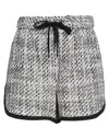 Maje Woman Shorts & Bermuda Shorts Black Size 8 Synthetic Fibers, Cotton, Metallic Fiber In Black