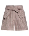 Maje Woman Shorts & Bermuda Shorts Camel Size 8 Cotton, Wool, Polyester, Polyamide, Viscose In Beige