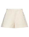 MAJE MAJE WOMAN SHORTS & BERMUDA SHORTS CREAM SIZE 8 COTTON, ACRYLIC, POLYESTER, POLYAMIDE