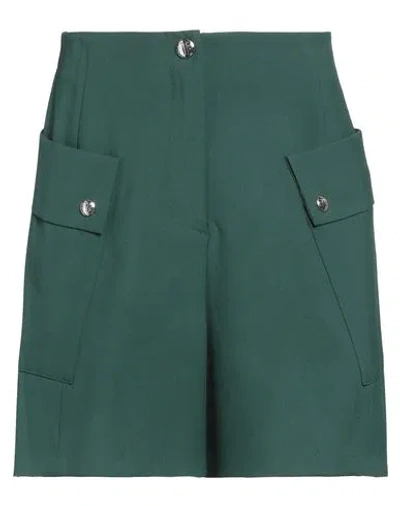 MAJE MAJE WOMAN SHORTS & BERMUDA SHORTS DARK GREEN SIZE 8 POLYESTER, VISCOSE, ELASTANE