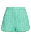 Maje Woman Shorts & Bermuda Shorts Green Size 8 Cotton, Polyamide In Green