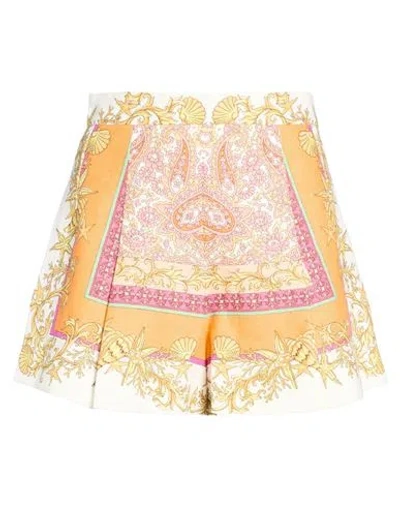 Maje Woman Shorts & Bermuda Shorts Orange Size 10 Linen, Polyester In Multi