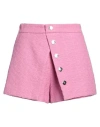 Maje Woman Shorts & Bermuda Shorts Pink Size 10 Cotton, Polyamide In Pink