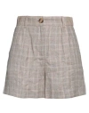Maje Woman Shorts & Bermuda Shorts Sand Size 8 Viscose, Linen In Beige