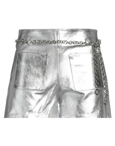Maje Woman Shorts & Bermuda Shorts Silver Size 6 Sheepskin