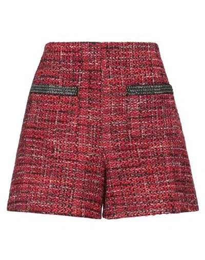 MAJE MAJE WOMAN SHORTS & BERMUDA SHORTS TOMATO RED SIZE 2 ACRYLIC, POLYESTER, WOOL, SYNTHETIC FIBERS, COT