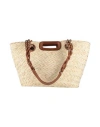 Maje Woven Raffia Basket Bag In Brown