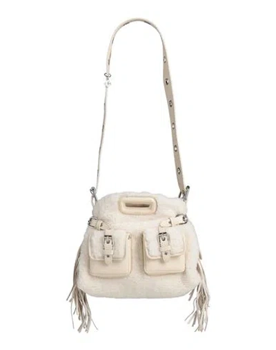 Maje Woman Shoulder Bag Cream Size - Polyester, Leather In Neutral
