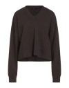 Maje Woman Sweater Dark Brown Size 2 Viscose, Wool, Polyamide, Cashmere In Brown