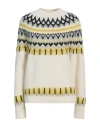 Maje Mamonix Fair Isle Metallic Sweater In White