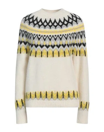 Maje Metallic Jacquard-knit Sweater In White