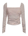 Maje Take Square Neck Long Sleeve T-shirt In Pink