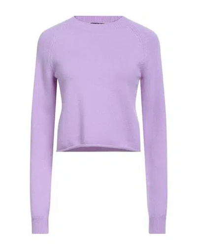 Maje Woman Sweater Lilac Size 4 Cashmere, Polyamide, Elastane In Purple